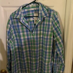 Blue and Green Plaid‎ Shirt